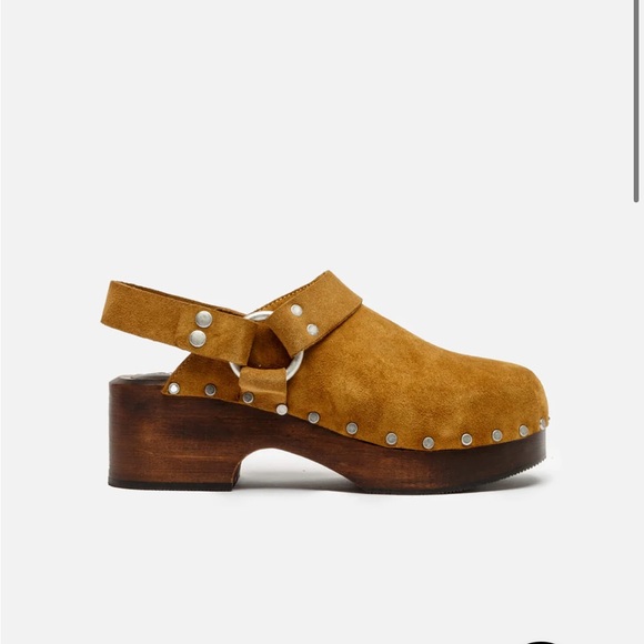 RE/DONE 70'S STUDDED SUEDE SLINGBACK CLOGS - Picture 1 of 10